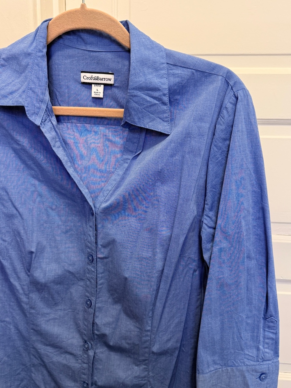 croft & barrow Periwinkle Button-Front Blouse - Picture 2 of 5